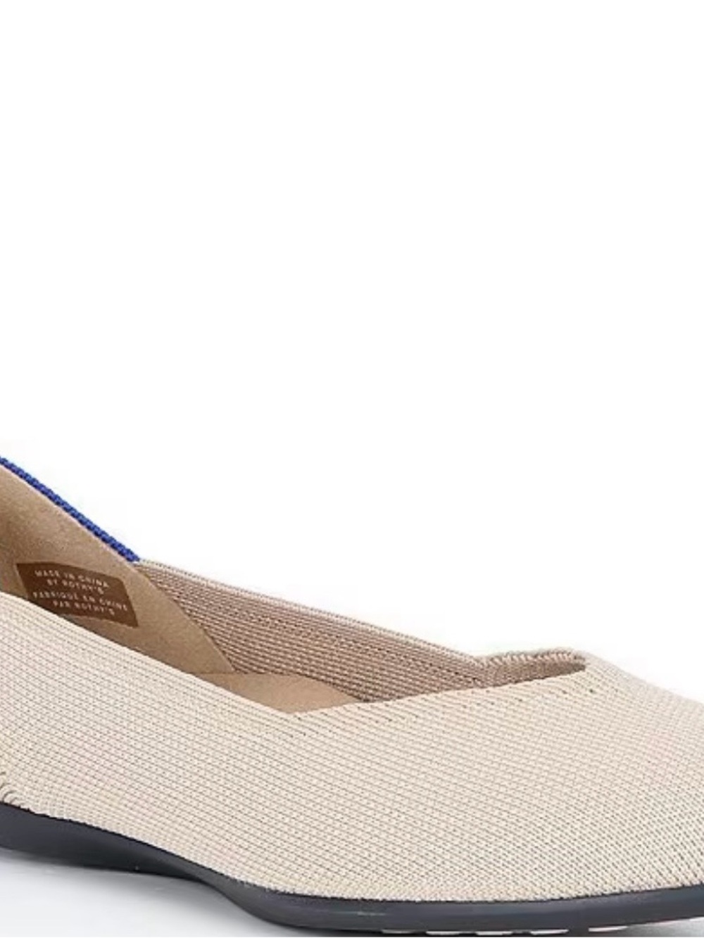 Rothy's a washable Round Toe Flat w/Blue Trim Size 8 - Picture 3 of 4